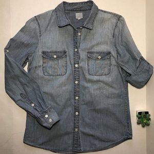 JCrew Light Denim Blue Button Down Long Sleeve S